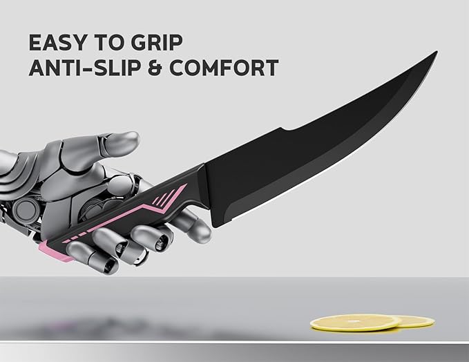 Knife Set - 15 PCS Kitchen Knife Set with Built-in Knife Sharpener Block - Stainless Steel Knife Block Set - Dishwasher Safe, Elegant Box for Her Women Wife, Mothers Day, Pink - Image 7