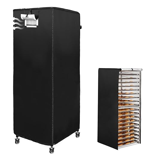 Black 20tier Sheet Pan Rack/Bun Pan Rack Cover With Vents, 23"X28"X64" Bakery Single Rack Covers, Waterproof and Dustproof by Unknown