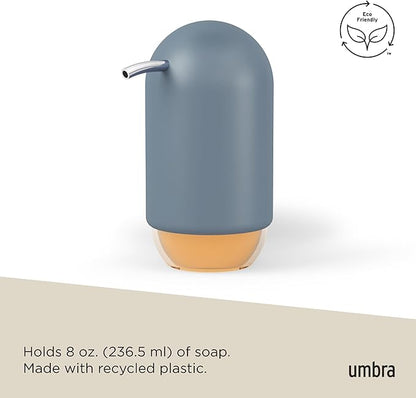 Umbra Touch Hand Soap Dispenser, Plastic Liquid Pump Bottle, Durable and Refillable for Bathroom or Kitchen Sink, Slate Blue - Image 6
