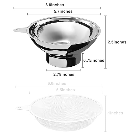 Serinar 5.7 Inch X 2.78 Inch Mouth Metal Canning Funnel for Wide Mouth Mason Jars - Stainless Steel Wide Mouth Funnel for Kitchen Filling（Wide-Mouth Funnel Without Filter） - Image 2