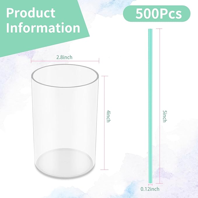 500 Pcs Blue Aqua Coffee Stir Sticks Set Mint Blue Cocktail Straws Coffee Stirrers Holder Acrylic Stir Stick Holder Bar Straws Drink Stirrers for Bar Tea Party Supplies Restaurant Decor 2.7 * 4 Inch - Image 2