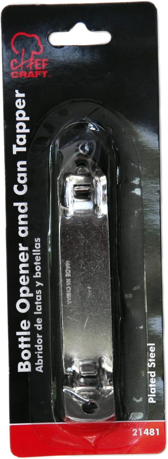 Chef Craft Select Iron Plated Bottle Opener, 4.25 inches in length, Gray - Image 2