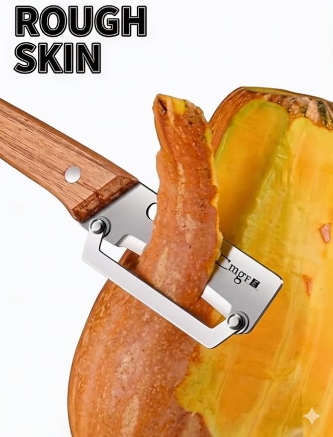 Vegetable Peeler,Nemesis of Bumpy Rough Root,(Right-Hand Only),Potato Peeler,Kitchen Sharp Stainless Steel Blade Veggie Gadgets for Fruit Apple Carrot Pumpkin Pineapple SugarCane Squash Papaya - Image 2