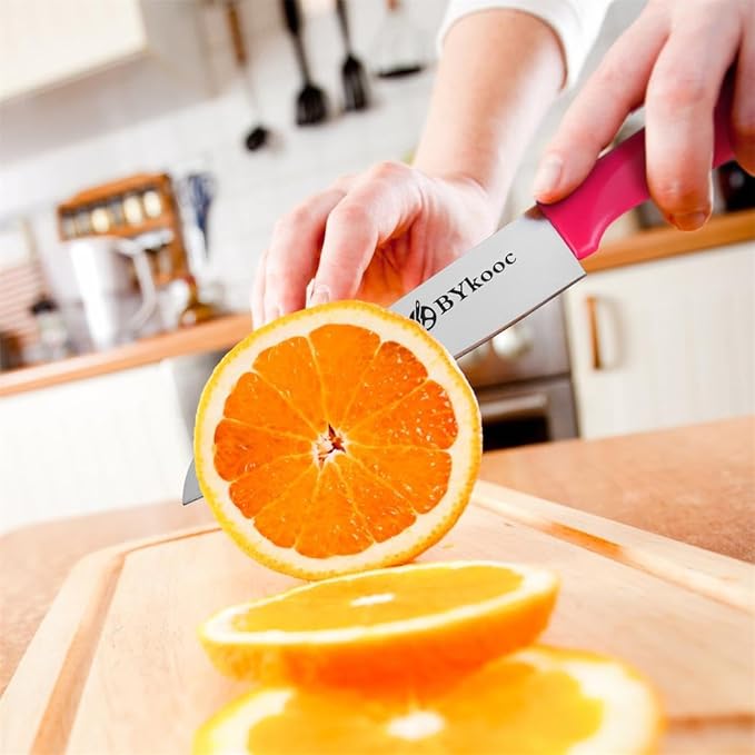 BYkooc 8 pieces Paring Knives (4PCS Peeling Knives and 4PCS Knife Sheath), Ultra Sharp Vegetable and Fruit Knife,German Steel Small Kitchen Knife with PP Plastic Ergonomic Handle - Image 3