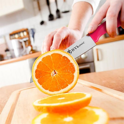 BYkooc 8 pieces Paring Knives (4PCS Peeling Knives and 4PCS Knife Sheath), Ultra Sharp Vegetable and Fruit Knife,German Steel Small Kitchen Knife with PP Plastic Ergonomic Handle - Image 3