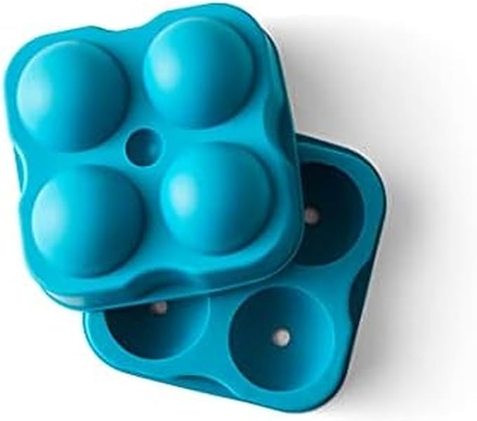 Houdini Large Sphere Ice Tray Mold, Makes Four Ice Balls, Blue by Rabbit