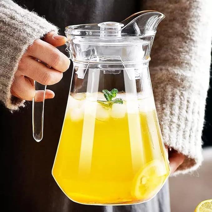 SOUJOY 2 Pack Plastic Pitcher, 68Oz Clear Iced Water Jug with Lid and Handle, Heat Resistant BPA-Free Tea Pitcher for Lemonade, Juice, Milk, Cold or Hot Beverage - Image 8