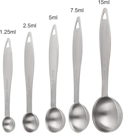 Measuring Cups and Spoons, 12 Piece Metric & US 18/8 Stainless Steel Measuring Cup and Spoon Set, Dry Metal Measuring Cups Spoons & Leveler & Measure Equivalents for Kitchen & Baking - Image 7