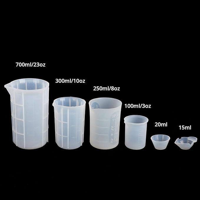 Gartful 700ml Extra Large Silicone Measuring Cups, Resin Mixing Cups for Epoxy, Jewelry Casting Molds, Acrylic Paint Pouring, Nonstick Reusable Craft Measuring Cups, 23 oz, Set of 2