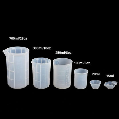 Gartful 700ml Extra Large Silicone Measuring Cups, Resin Mixing Cups for Epoxy, Jewelry Casting Molds, Acrylic Paint Pouring, Nonstick Reusable Craft Measuring Cups, 23 oz, Set of 2