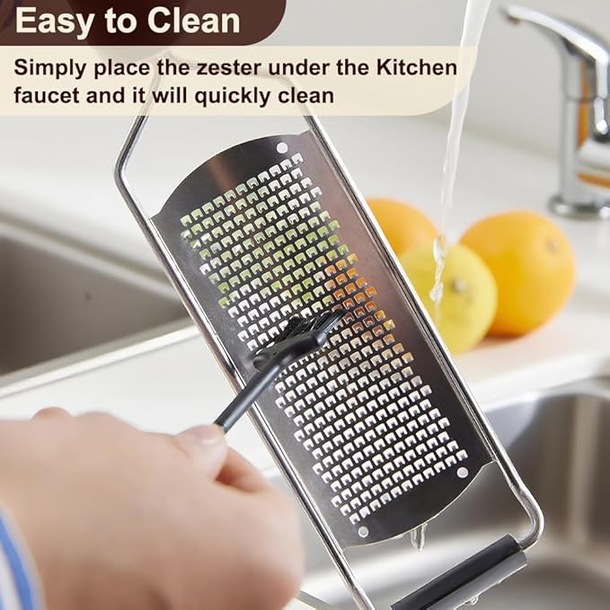 Upgraded Lemon Zester & Cheese Grater, Food Grade Stainless Steel None-Slip Hand Fine Grater for Garlic, Ginger, and Chocolate, Durable and Easy-To-Clean（Dishwasher Safe） - Image 7