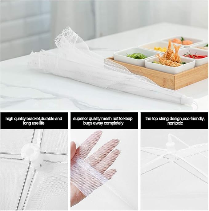 Pop-Up Mesh Screen Tent Umbrella, SPANLA 8 Pack Colored Food Cover Net for Outdoors, Screen Tents, Parties Picnics, BBQs, Reusable and Collapsible,17 Inches - Image 7