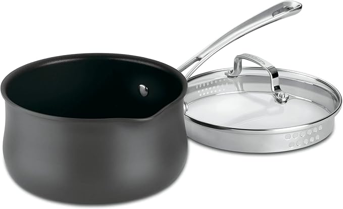 Cuisinart Contour 2-Quart PURELYCERAMIC™ Nonstick PFAS Free Hard-Anodized Saucepan with Cover, 6419C-18P