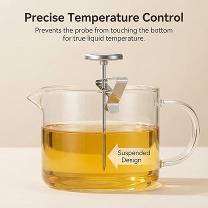 4Pcs Stainless Steel Thermometer Probe Clips, Silver Pot Cup Temperature Probe Clips Mutifunctional BBQ Grill Probe Clip for Temperature Reading, Ambient Thermometer Probe Holders