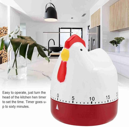 Kitchen Timer Cute, Lovely Egg Time Meter, Chicken Mechanical Wind up Timer for Cooking, Timing Reminder, Home Decor