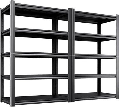 71" Hx35 Wx16 DMetal Garage Shelving 5 Tier Storage Shelves,Adjustable Heavy Duty Shelving Unit and Storage Large Rack,Utility Steel Shelf 2 Pack for Shop Warehouse Industrial Pantry Basement