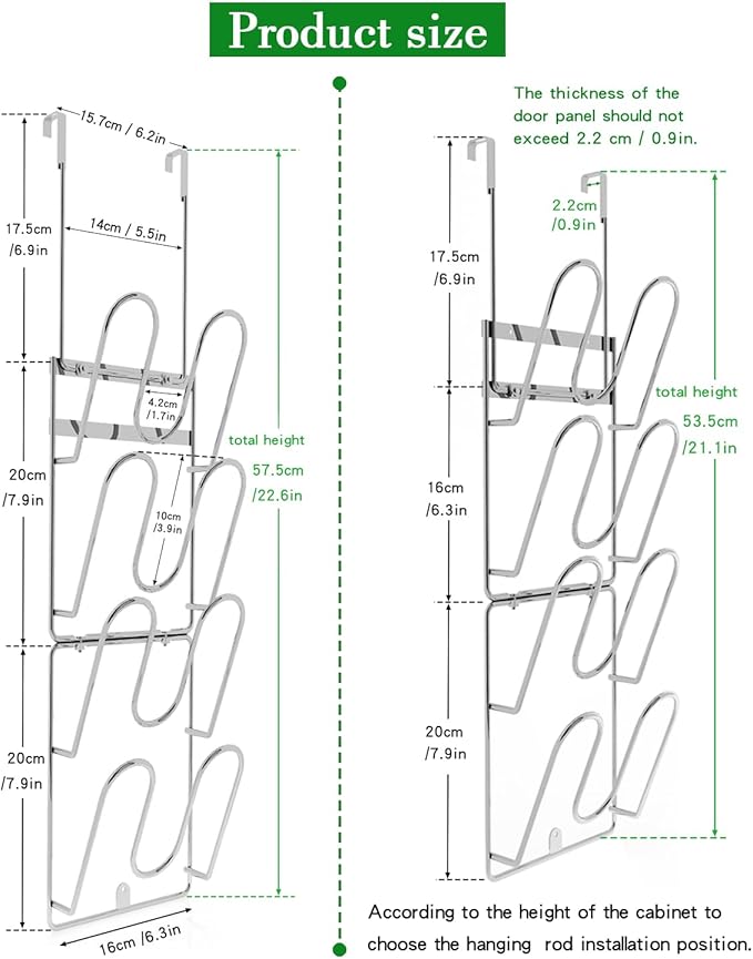 Pot Lid Organizer,304stainless steel door hanging pot lid rack (Modern,Four-layer) - Image 2