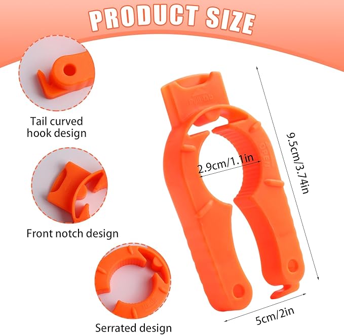 6-Pack Plastic Bottle Cap Opener, 3-in-1 Multi-Purpose Gripper Water Bottle Opener for Arthritic Hands, Easy-Twist Jar Opener Tool for Kitchen, Camping & Outdoor Use (Orange, Blue, White) - Image 2