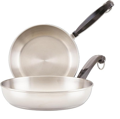 Farberware Classic Stainless Steel Frying Pan Set / Fry Pan Set / Stainless Steel Skillet Set - 8.25 Inch and 10 Inch, Silver by Farberware