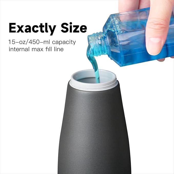 AIKE 15fl.oz Liquid Soap Dispenser for Dish and Hand Soap Matte Black - Image 4