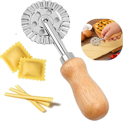 Pastry and Pasta Wheel 1.9 inch – Dough Crimper Ravioli Dumpling Pierogi Cutter – Multi-Purpose Tool for Pizza Baking Cooking and Homemade Meals by Unknown