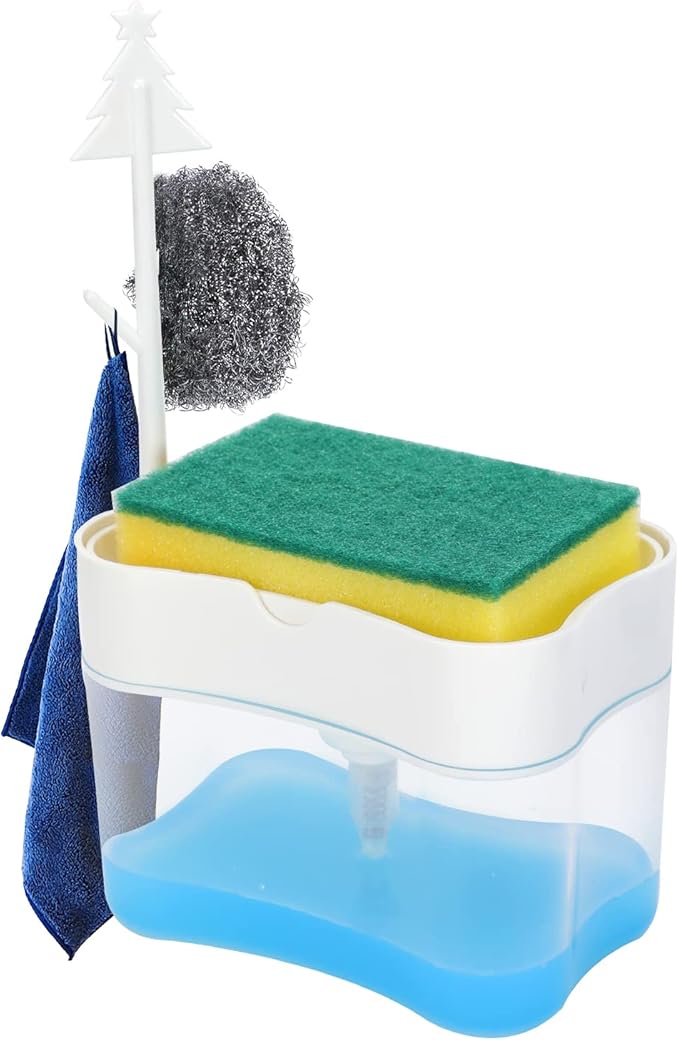 New 2026 Version Premium Quality Dish Soap Dispenser - Countertop Kitchen Soap Dispenser, Sink Dish Washing Soap Dispenser 13 Ounces (Sponge Included) - Image 6