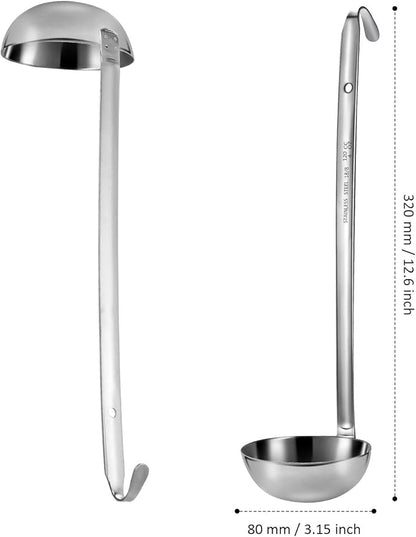 meekoo 3 Pieces Stainless Steel Ladle Soup Handle Ladle with Pouring Rim for Kitchen Cooking Soup Sauce (4 oz) - Image 2