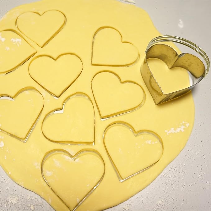 ALLTOP Biscuit Cutters with Handle, Stainless Steel Cookie Cutter, Professional Baking Essential Tools for Valentine's Day - Heart Shaped - Image 2
