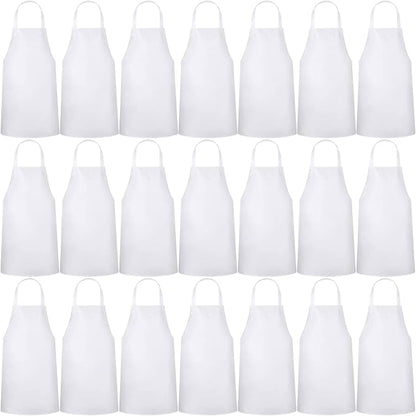 Foaincore Bib Aprons, Unisex Apron No Pocket Bulk Machine Washable Plain Aprons for Women Men Chef Kitchen Drawing by Foaincore