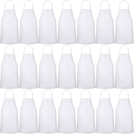 Foaincore Bib Aprons, Unisex Apron No Pocket Bulk Machine Washable Plain Aprons for Women Men Chef Kitchen Drawing by Foaincore