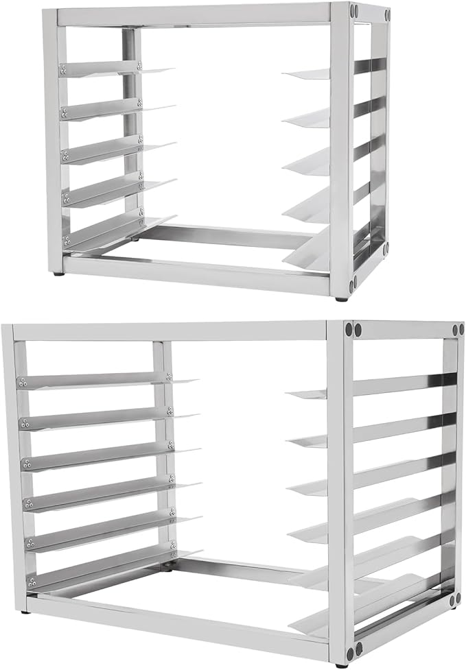 6 Tier Bun Pan Rack, Aluminum Bakery Rack for Half or Full Sheets, Commercial Dough Pizza Baking Tray Racks, Storage Cooling Rack, Bread Baking Equipment For Home Restaurant Kitchen (6 Tier)