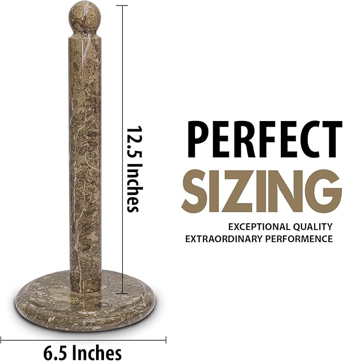 Handmade Fossil Grey Marble Paper Towel Holder – Natural Stone Stand with Subtle Fossil Patterns – Luxury Countertop Decor for Kitchen & Bathroom – Elegant Gift Idea