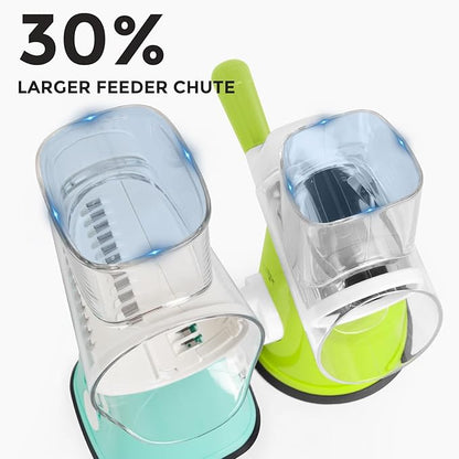X Home 5-in-1 Rotary Cheese Grater for Kitchen, Upgraded Hand Crank Shredder with Stronger Suction Base & Multifunctional Drum Blades, for Cheese, Vegetables and Nuts, Easy to Use and Clean, Blue - Image 4
