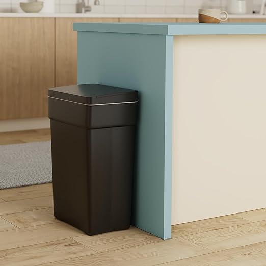 BestOffice 13 Gallon Trash Can Automatic Kitchen Trash Can Touch Free High-Capacity Garbage Can with Lid for Bedroom Bathroom Home Office 50 Liter (Black, 1) (1, Black) - Image 2