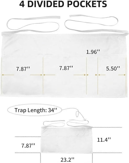 Xeoxarel Aprons with 4 Pockets (Available in 3 Pack / 7 Pack) 23.5'' X 11.5'' - Image 5