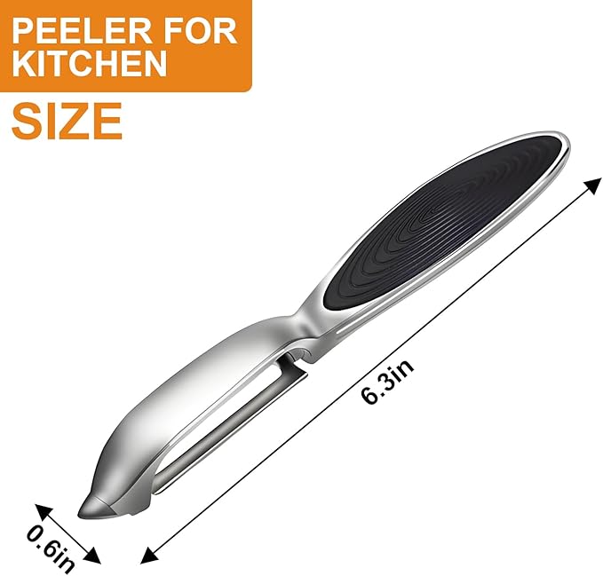 TACGEA Vegetable Peeler for Kitchen, Potato Peelers for Fruit Straight Blade, Durable Non-Slip Handle - Image 2