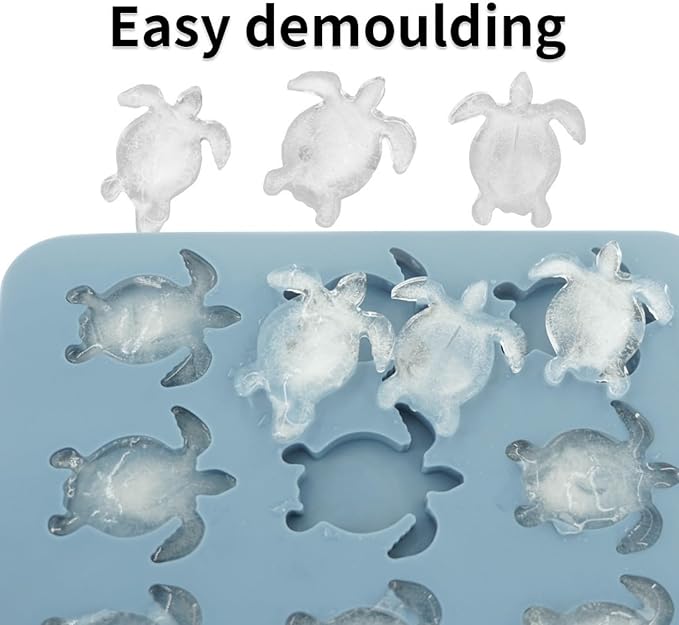 Ice Cube Mold Turtle Shaped Silicone Ice Cube Tray for Beverages, Beer, Juice, Whisky