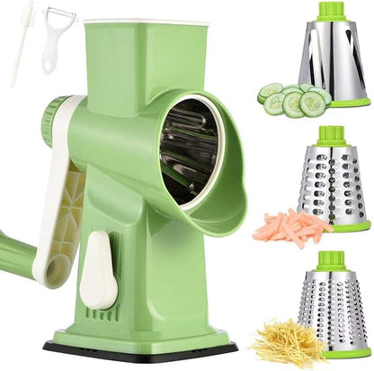 Rotary Cheese Grater Hand Crank Transparent - Shredder Slicer Grinder 3 Stainless Steel Blades, Stable Suction, Labor-Saving Handle, Safe Kitchen Tool for Cheese, Vegetable, Nuts, Chocolate - Image 5