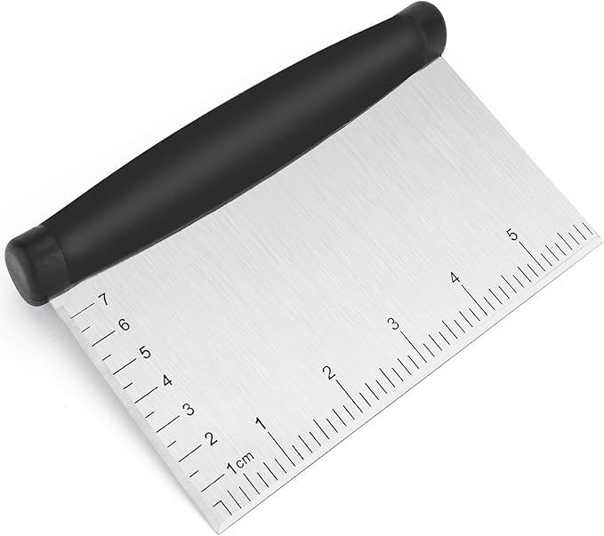 UUBAAR Bench Scraper & Chopper - 6 Inch Stainless Steel Dough Cutter with Contoured Grip, Multi-Purpose Kitchen Tool for Baking Cooking, Food Scraper Chopper & Pastry Knife by UUBAAR