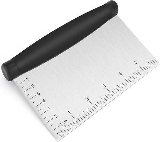 UUBAAR Bench Scraper & Chopper - 6 Inch Stainless Steel Dough Cutter with Contoured Grip, Multi-Purpose Kitchen Tool for Baking Cooking, Food Scraper Chopper & Pastry Knife by UUBAAR