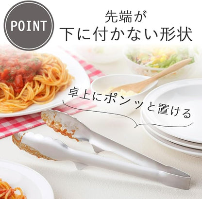 Shimomura Planning Tongs, Total Length 9.4 inches (23.8 cm), Made in Japan, Dishwasher Safe, Floating Tip, Easy to Clean, Fry Cooking, Tabletop Tongs, Stainless Steel, Tsubamesanjo 36292 - Image 3