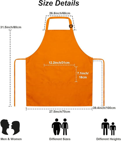 15 Pcs Adult Aprons Bulk with Pockets Adjustable Bib Chef Apron for Women Men Painting Cooking Crafting (S/L) - Image 5