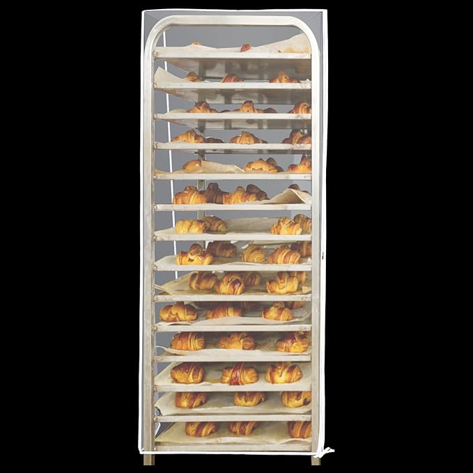 Riakrum 1 Pc Bun Pan Rack Cover Bakers Rack Cover 20 Tier Sheet for Home Kitchen Restaurant Dining Bakery 28" L x 23" W x 61" H (Clear,Peva) by Riakrum