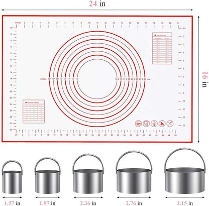 Biscuit Cutter, Silicone Pastry Dough Baking Mat Set, Baking Tools and Accessories Kit (4 Pcs/Set) - Image 2