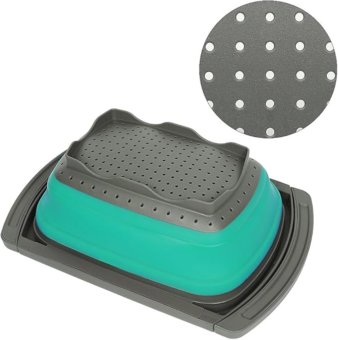 Qimh Colander collapsible, Colander Strainer Over The Sink Vegetable/Fruit Colanders Strainers With Extendable Handles, Folding Strainer for Kitchen,6 Quart - Image 3