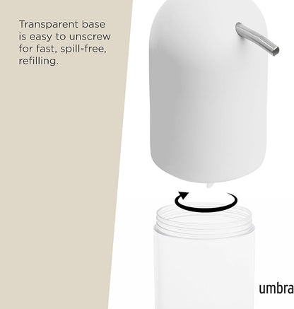 Umbra Touch Soap Dispenser Pump 13 oz (384 ml) Capacity for Liquid Soap or Hand Sanitizer, Easy to Refill, White - Image 5