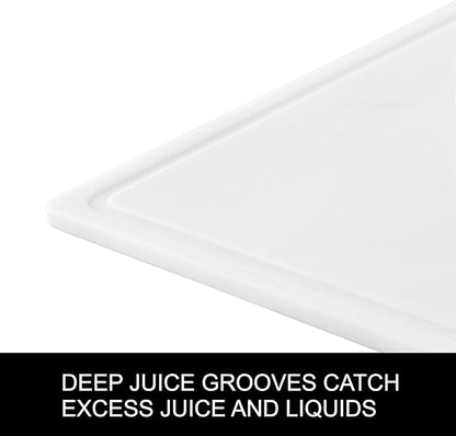 FARBERWARE Extra-Large Plastic Cutting Board, 15x20 Inch Dishwasher-Safe Chopping Board with Juice Groove, Non-Slip Surface, Durable, White - Image 6