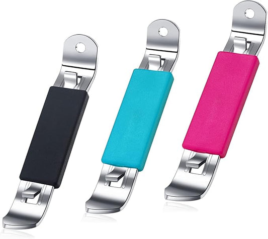 3 Pieces Magnetic Bottle Openers Can Opener Classic Beer Opener Stainless Steel Small Bottle Opener Can Tapper with Magnet for Camping and Traveling HANCELANT (Black Blue Fuchsia) by HANCELANT