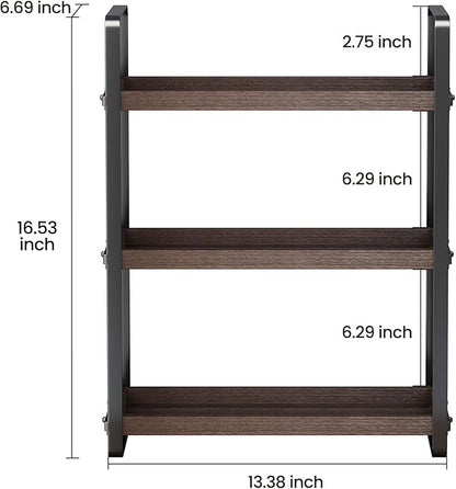 HNRLOY Bathroom Counter Organizer,Bathroom Countertop Organizer,Counter Shelf,Countertop Storage,Organization and Storage,Makeup Shelf,Sink Caddy(Brown 3 Tier) - Image 3