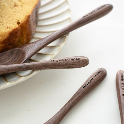 Black Walnut Wooden Spoons, 4pcs Soup Spoons for Eating, Eco-Friendly Japanese Kitchenware Set, Natural Wood Utensils for Cooking Mixing Stirring